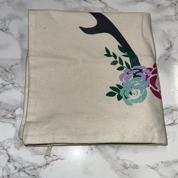 Floral Antler Canvas throw pillow cover - Picture 4 of 4